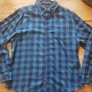 Blue plaid long-sleeved shirt